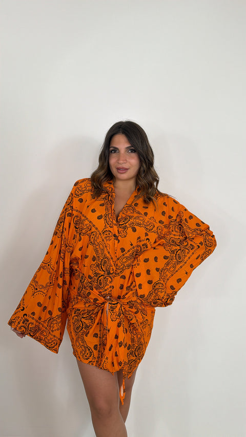 MINI DRESS BANDANA ARANCIO