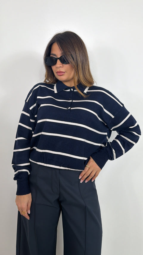 PULLOVER NOEMI RIGHE BLU