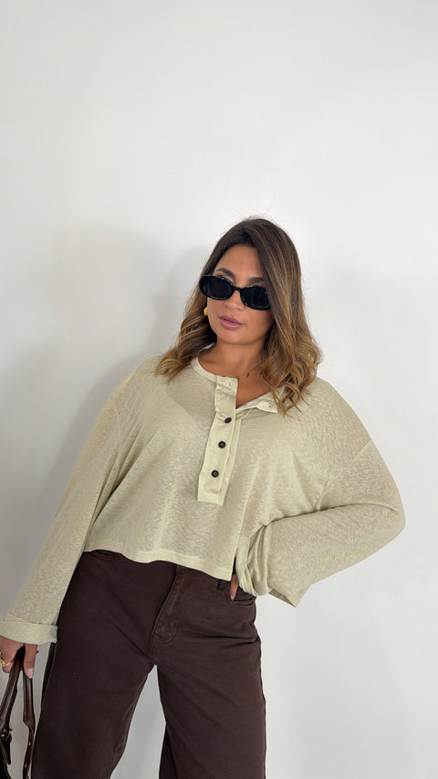 MAGLIA TERA CROP BEIGE