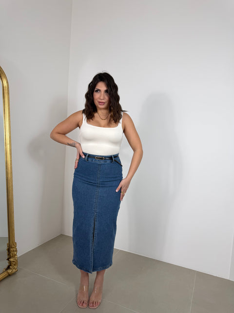 GONNA LONGUETTE IN DENIM