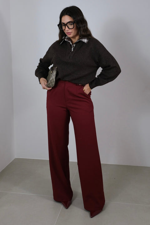 PANTALONE LEA BORDEAUX
