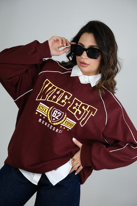 FELPA WHE-EST BORDEAUX