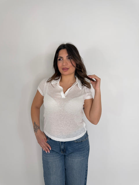 MAGLIA POLO MY STAR BIANCA