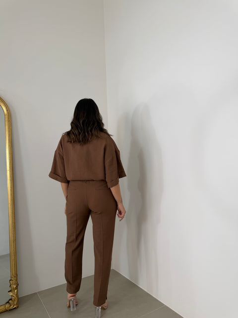 PANTALONE SIGARETTA AKUMAL CUOIO
