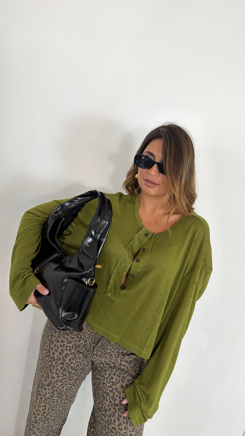 MAGLIA TERA CROP VERDE