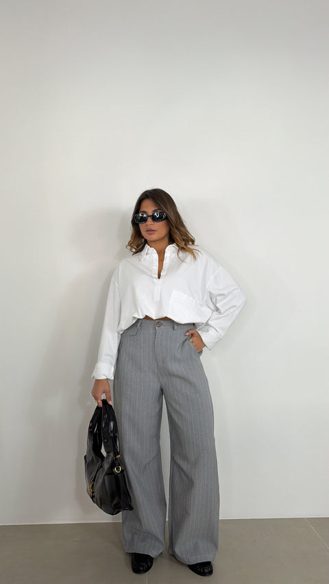 PANTALONE AZARA GESSATO GRIGIO