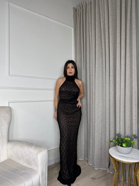 DRESS IN MACRAME CON SCOLLO AMERICANO