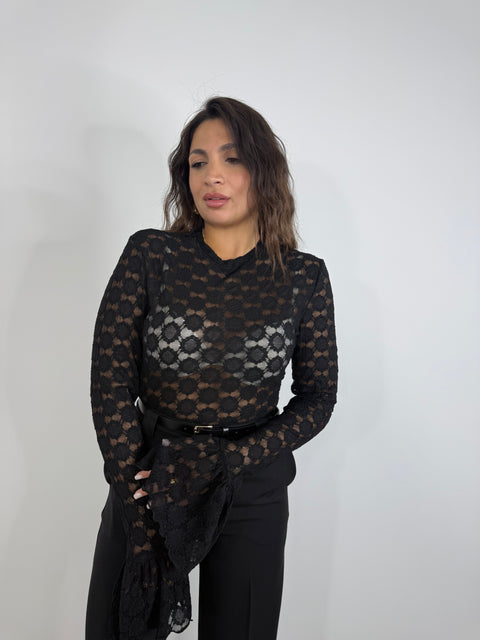 MAGLIA IN PIZZO CON MANICA AMPIA