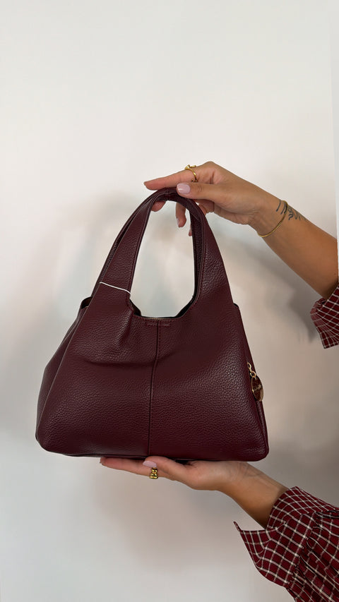 BAG IN ECOPEL MARTELLATA BORGOGNAA