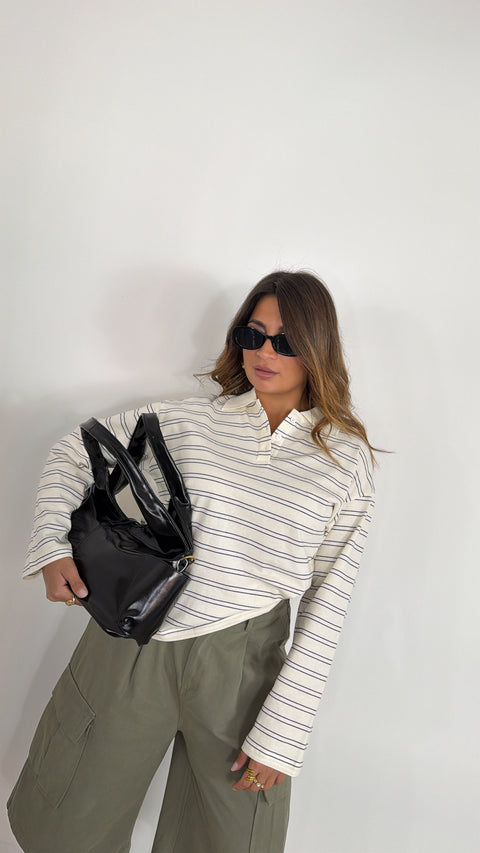 MAGLIA POLO CON RIGHE NERE