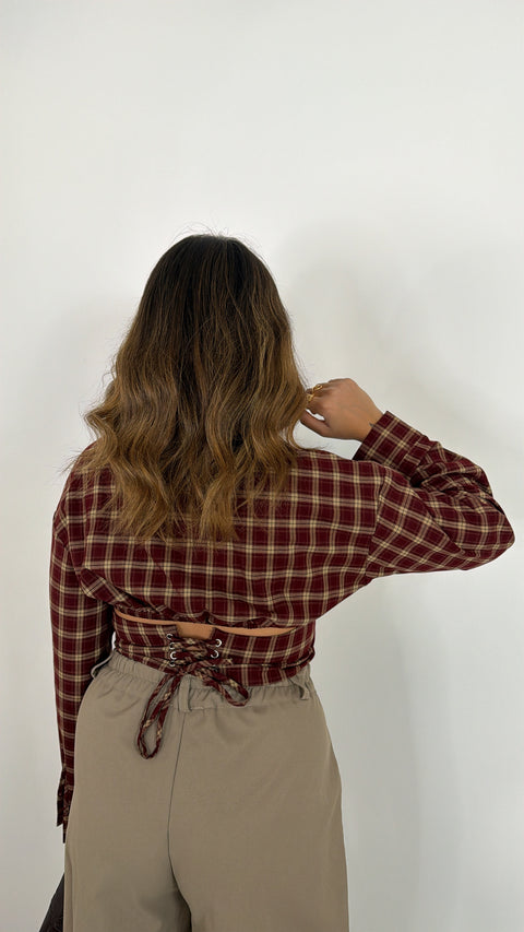 CAMICIA CROP CON QUADRETTI