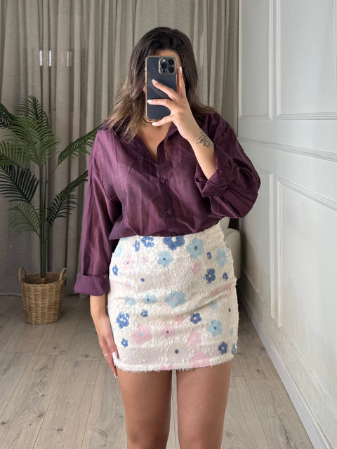 MINI FIORI PAILLETTIES CELESTE