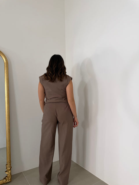 PANTALONE PALAZZO AKUMAL FANGO