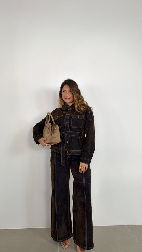 SET IN DENIM EFFETTO VELLUTO