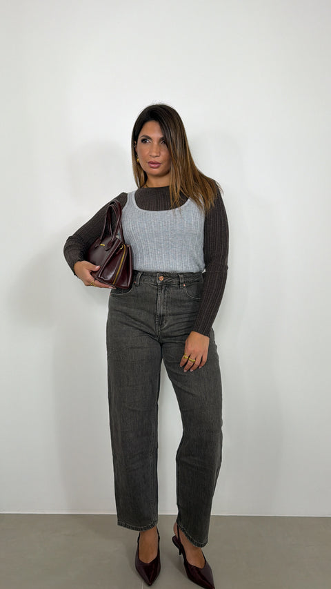 JEANS BALLOON GRIGIO 5816