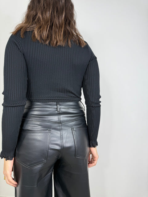 PANTALONE IN ECOPEL LARGO VS