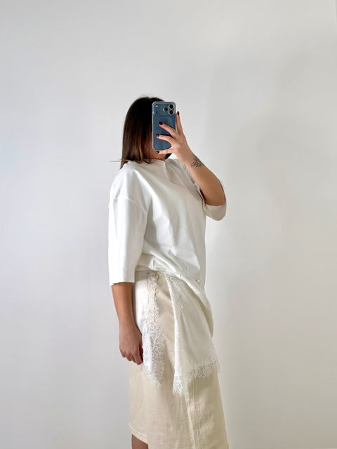 MAGLIA CON PIZZO BIANCA