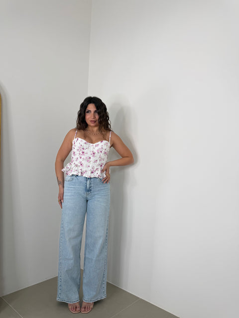 JEANS WIDE LEG DENIM CHIARO