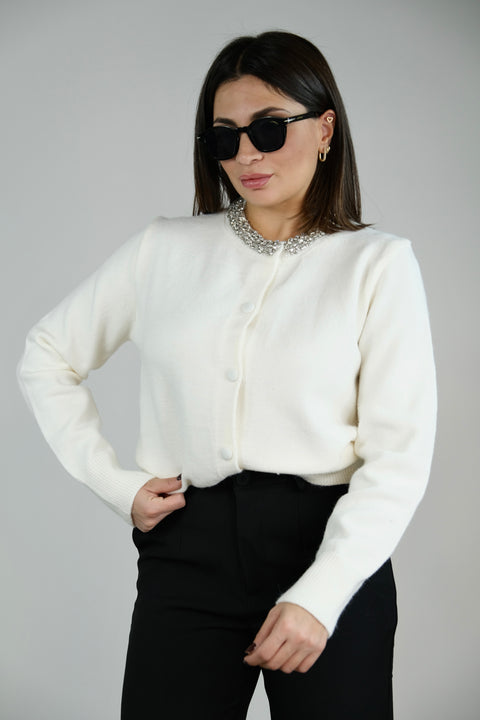 CARDIGAN CON SWAROSKI PANNA
