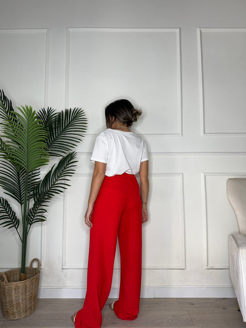 PANTALONE PALAZZO ROSSO