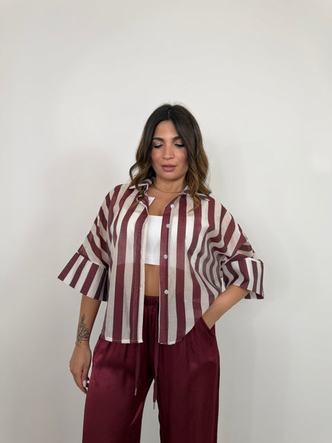 CAMICIA CARRIE RIGA BORDEAUX