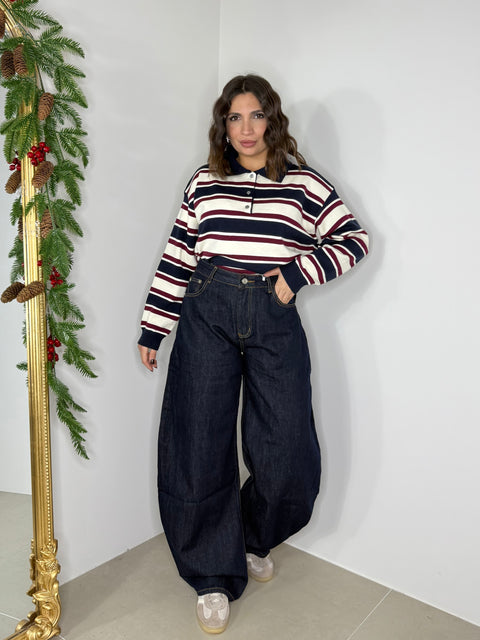 JEANS BALLOON DENIM SCURO