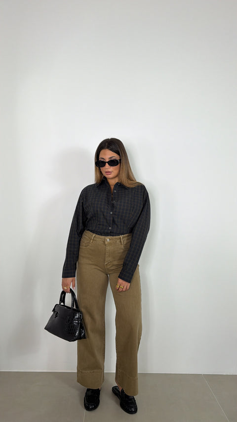 JEANS EFFETTO PIEGA CAMEL