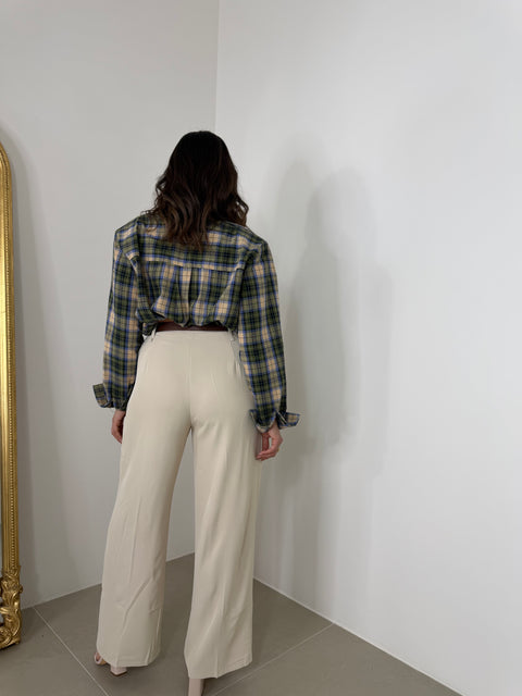 PANTALONE CON CINTURA PANNA