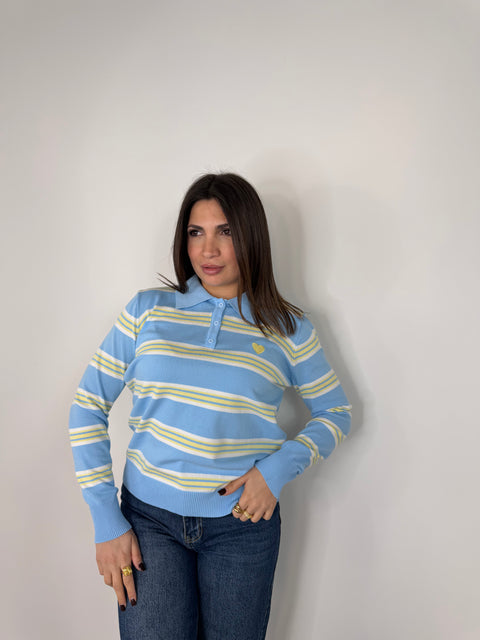 MAGLIE HEART RIGHE CELESTI