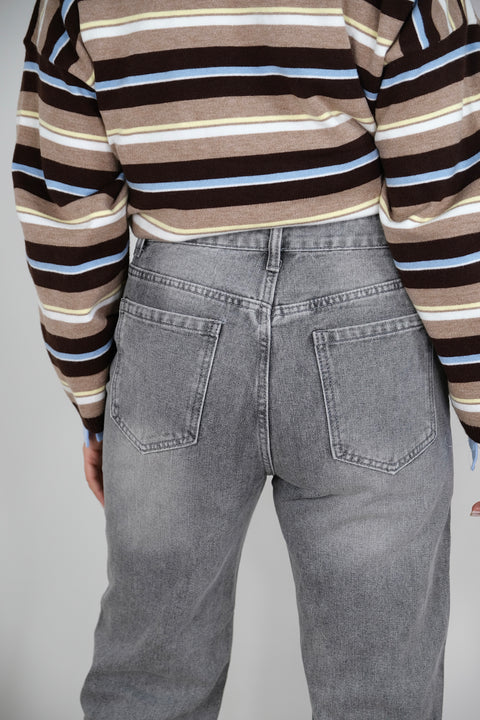 JEANS MOM FIT GRIGIO 2458