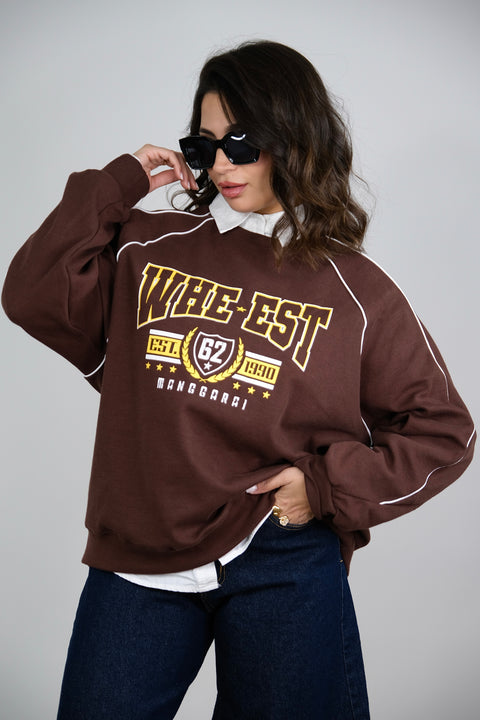 FELPA WHE-EST MARRONE