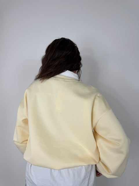 FELPA CON CUORICINI GIALLA