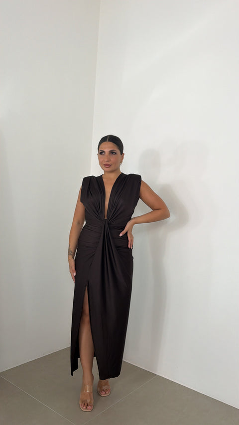 DRESS AURORA MARRONE