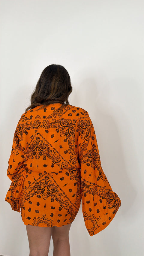 MINI DRESS BANDANA ARANCIO