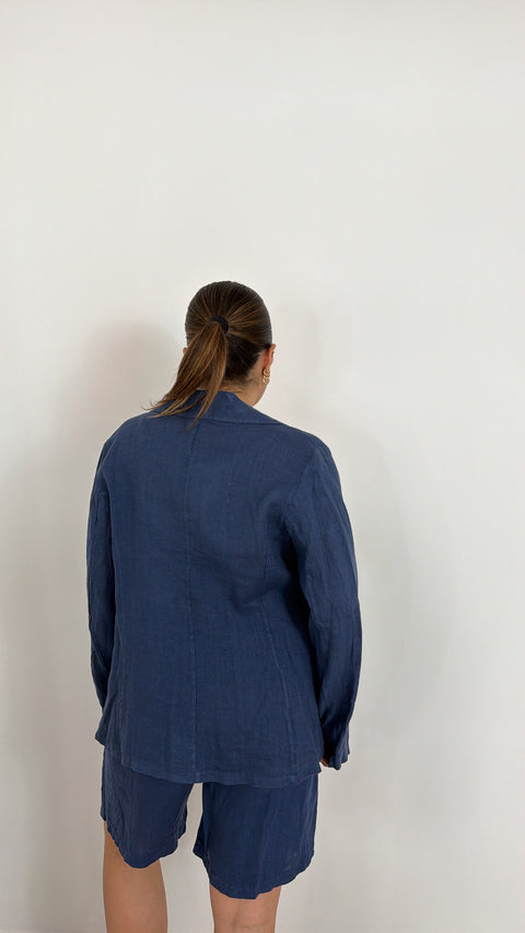 BLAZER VANIA BLU 100%LINO