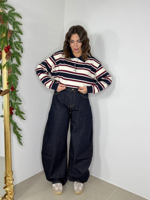 JEANS BALLOON DENIM SCURO