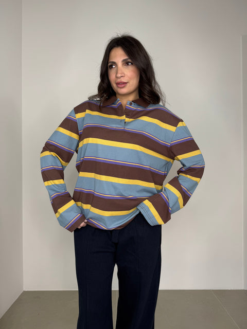 MAGLIA CALLIOPE RIGHE MARRONI