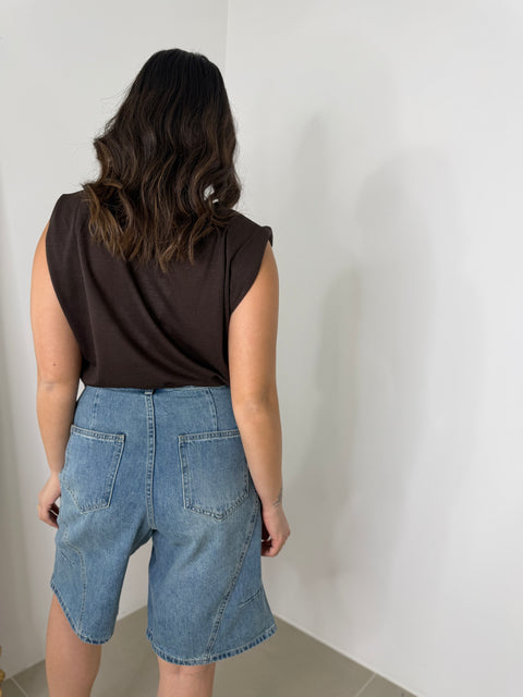 BERMUDA IN JEANS CON CINTURA