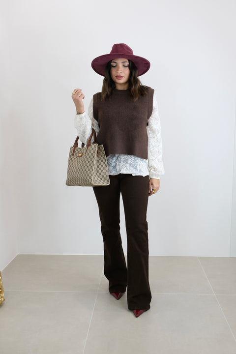 JEANS ZAMPA MARRONE KATE