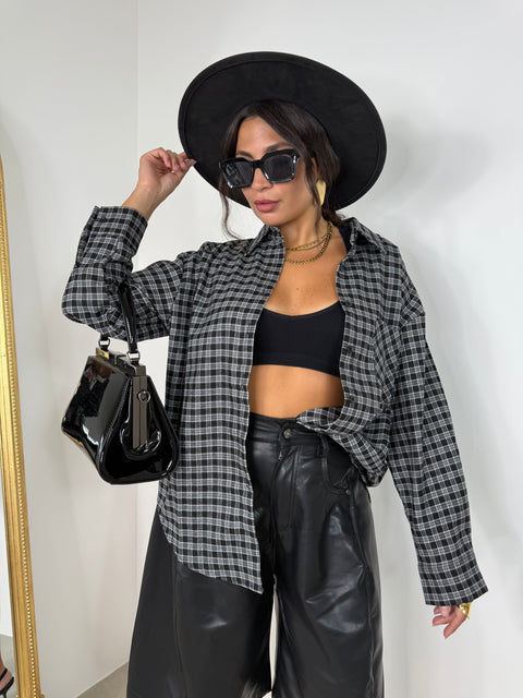 CAMICIA XENA QUADRETTI NERA