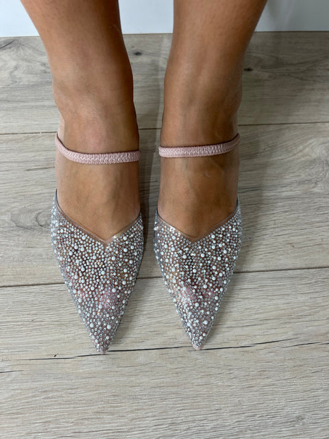 SLINGBACK NUDE CON STRASS