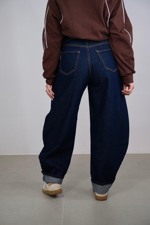 JEANS BALLOON DENIM SCURO