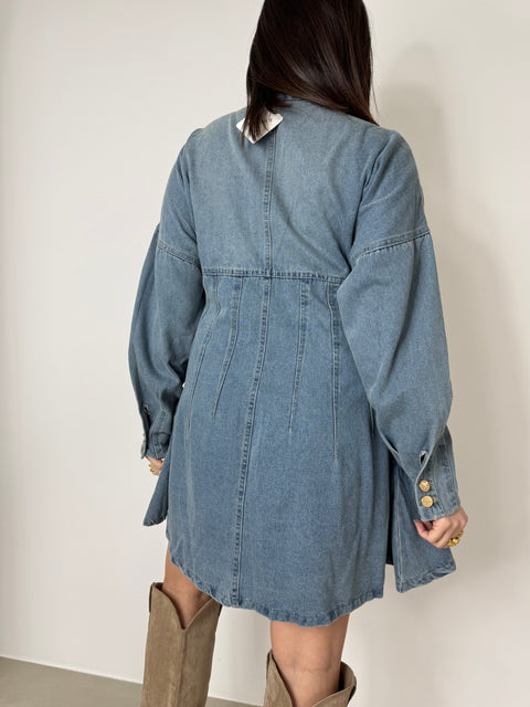 DRESS IN DENIM SFIANCATO