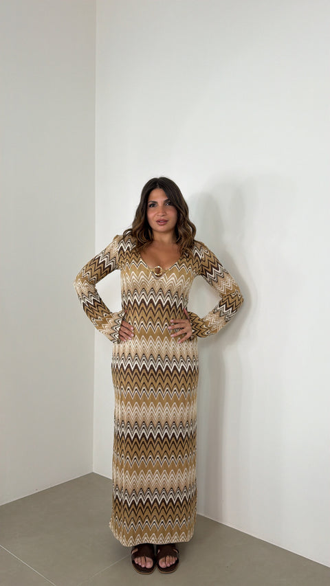 DRESS AFRICA MARRONE