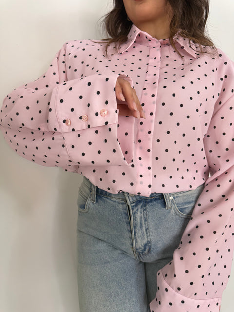 CAMICIA LUXURY POIS ROSA