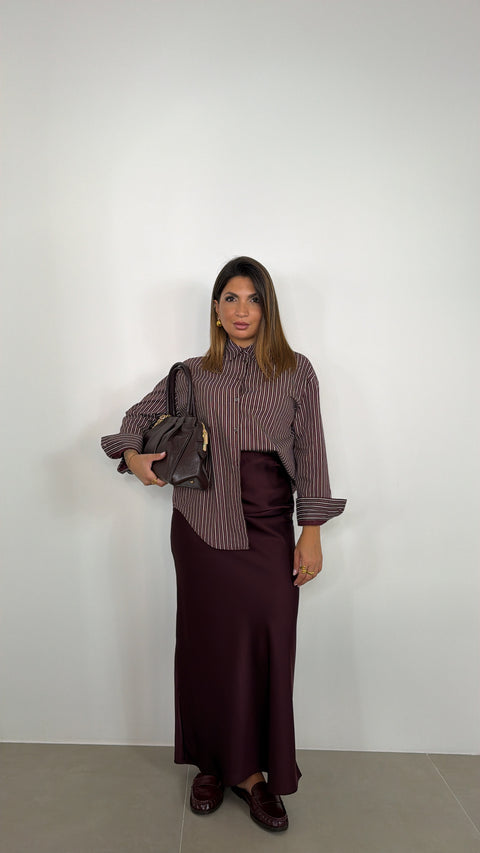 GONNA IN SATIN BORGOGNA