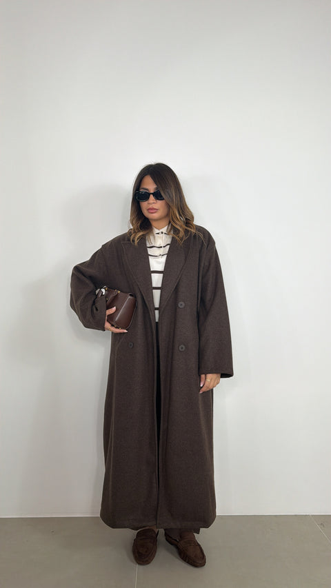 CAPPOTTO LUNGO GRETA MARRONE