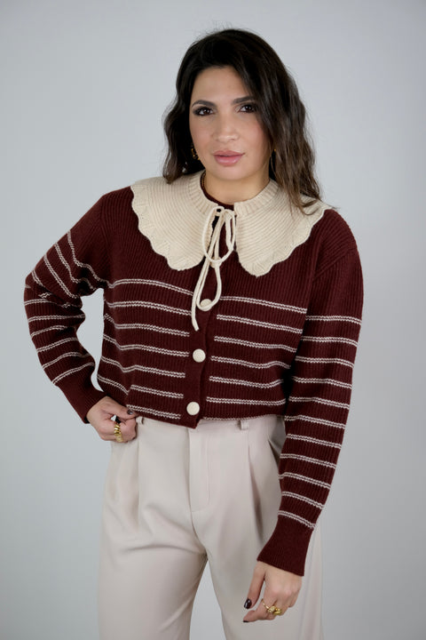 CARDIGAN CON COLLETTO PETER PAN RIMOVIBILE