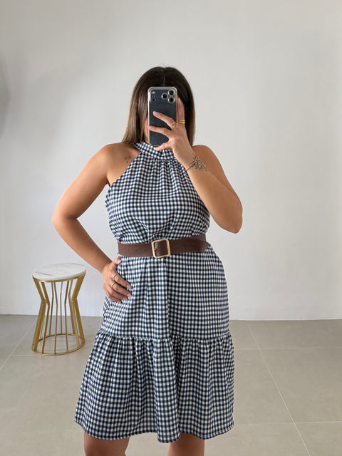 DRESS CON BALZA E QUADRETTI