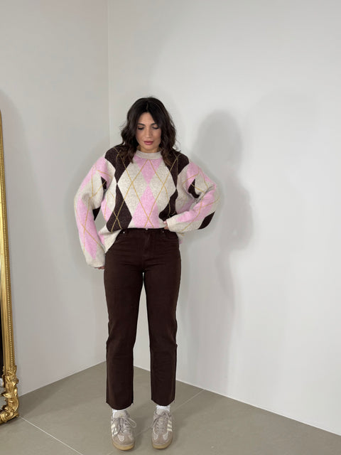 JEANS STRAIGHT MARRONE